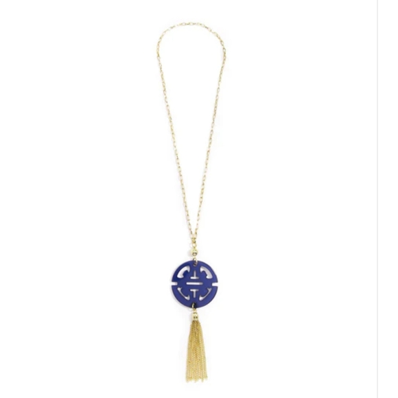 Blue and Gold Pendant Necklace - Picture 1 of 1